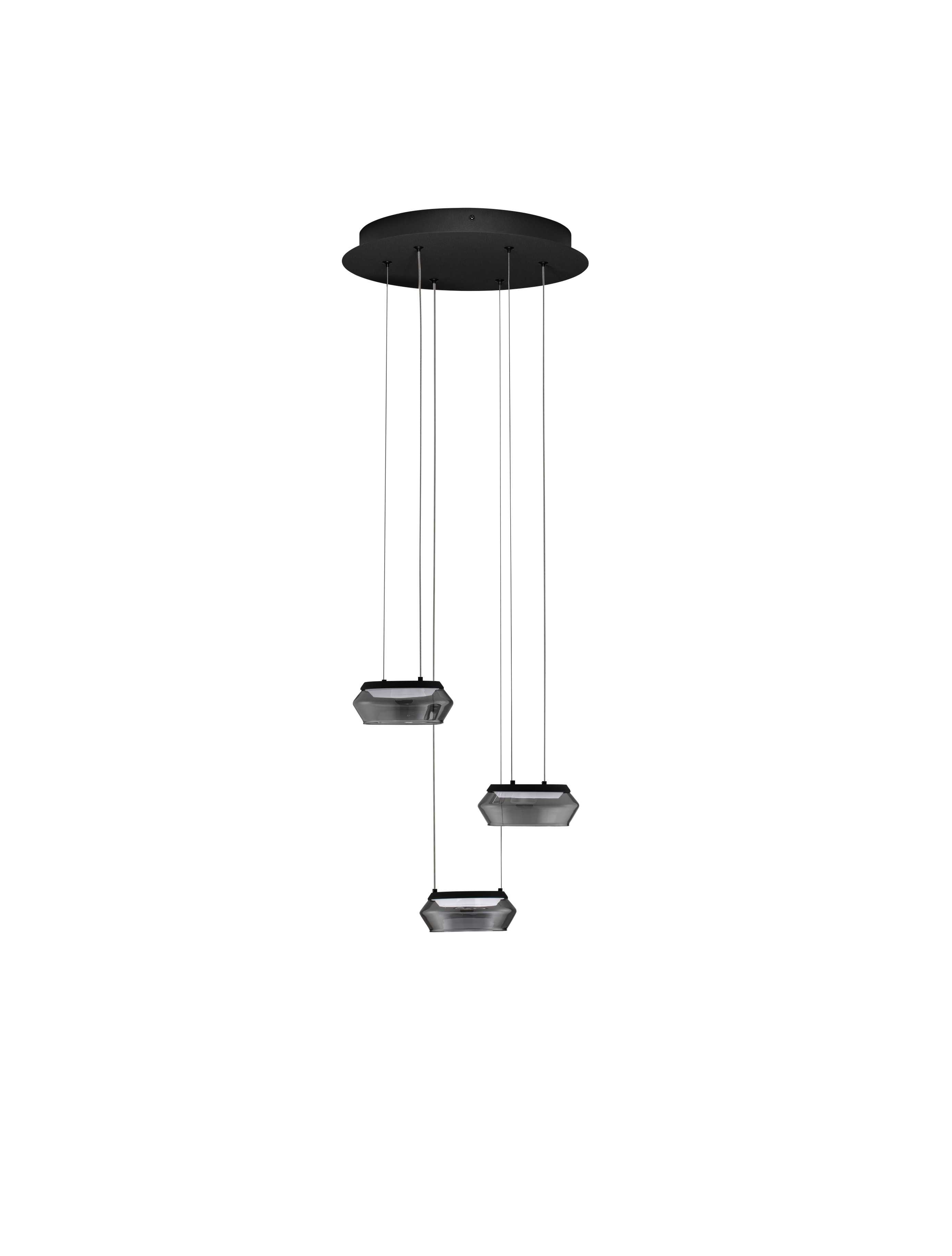 Nova Luce Jailyn - hanglamp - Ø 35 x 160 cm - 24W dimbaar LED incl. - zandzwart