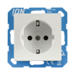 Ion Industries V1/J1 - 2 zijdelingse stopcontact met aanraakbeveiliging (Nederlandse versie) - mat wit