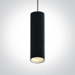 ONE Light Cylinder - hanglamp - Ø 7,5 x 240 cm - zwart