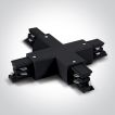 ONE Light Square Track Accessories - X-connector - 3-fase railsysteem - 16A - zwart