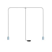 Creative Cables Eiva T-snake - draagbare lichtslinger -  1,8 meter totale lengte - 2 x Eiva E27 fitting met siliconen kabelhouder - IP65 - zacht blauw
