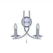Searchlight Ascona - wandverlichting met trekschakelaar - 30 x 29 cm - chroom