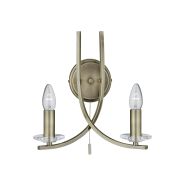 Searchlight Ascona - wandverlichting met trekschakelaar - 28 x 30 cm - antiek messing