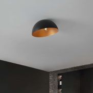 Nova Luce Onia - plafondlamp - Ø 40 x 25 cm - zandzwart en goud
