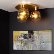 Lucide Marius - plafondverlichting - Ø50 x 22 cm - mat goud/messing