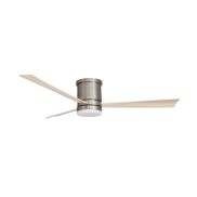 Nova Luce Silky - plafondventilator met licht en afstandsbediening - Ø 132 x 25 cm - 18W LED incl. - geborsteld nikkel
