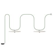 Creative Cables Eiva Ellepì - draagbare lichtslinger -  5,6 meter totale lengte - 2 x E27 fitting met siliconen kabelhouder - IP65 - groen & wit