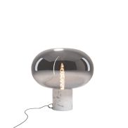 Maxlight Moonstone - tafellamp - Ø 45 x 45 cm - gerookt glas en wit