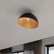 Nova Luce Onia - plafondlamp - Ø 50 x 31 cm - zandzwart en goud