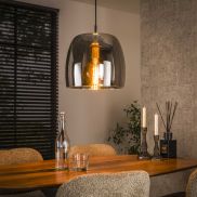 Vico Drift Glass - hanglamp - Ø 35 x 150 cm - rook grijs