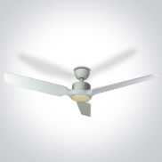 ONE Light White Body - plafondventilator met licht en afstandsbediening - Ø 132 x 35 cm - wit