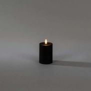 Konstsmide - LED blokkaars op batterijen met flakkervlam - Ø 7 x 10 cm - IP44 - zwart