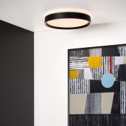 Lucide Nuria - plafondverlichting - Ø 40 x 7,5 cm - 24W LED incl. - 3 stappen dimbaar - zwart