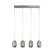 Searchlight Cyclone - hanglamp - 75,5 x 11,5 x 150 cm - 21W dimbare LED incl. - chroom en gerookt glas