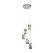Searchlight Cyclone - hanglamp - Ø 35 x 150 cm - 27W dimbare LED incl. - chroom en gerookt glas