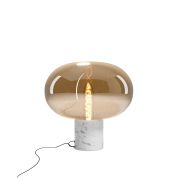Maxlight Moonstone - tafellamp - Ø 45 x 45 cm - amber glas en wit