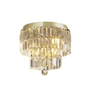 Searchlight Empire - plafondverlichting - Ø 34 x 33 cm - IP44 - satijn messing en champagne