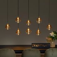 Lucide Gisela - hanglamp - 140 x 40 x 150 cm - 8 x 3,9W  dimbare LED incl. - amber