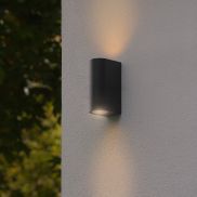 Nordlux Dion Double - buiten wandverlichting - 6,6 x 16,2 cm - IP44 - zwart
