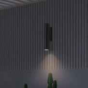 Nova Luce Torrin - buiten wandverlichting - Ø 4,5 x 23 x 7,5 cm - 3W LED incl. - IP65 - donker antraciet