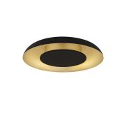 Nova Luce Epos - plafondlamp - Ø 40 x 6 cm - 24W dimbare LED incl. - zandzwart en geborsteld goud