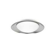 Faro Side - wand/plafondverlichting - Ø 39 x 11 cm - 15W LED incl. - wit en nikkel
