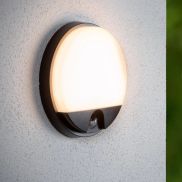 Lucide Hups IR - buiten wandlamp met sensor - Ø 21 x 4,9 cm - 10W LED incl. - IP54 - zwart