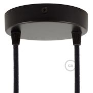 Creative Cables - plafondrozet voor 2 lichtpunten -  Ø 12 x 2,5 cm - zwart