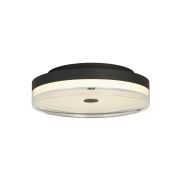 Searchlight Cyprus - plafondlamp - Ø 30 x 11 cm - 21W dimbare LED incl. - zwart en transparant