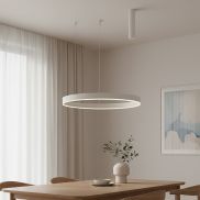 Nova Luce Motif - hanglamp - Ø 60 x 120 cm - 40W dimbare LED incl. - zandwit