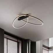Nova Luce Kiklos - plafondlamp - Ø 72 x 30 cm - 42W dimbare LED incl. - zandzwart