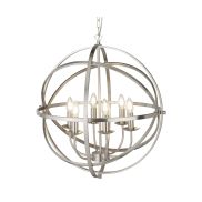 Searchlight Orbit - luster - Ø 60 x 210 cm - satijn zilver