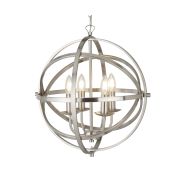 Searchlight Orbit - luster - Ø 46 x 116 cm - satijn zilver