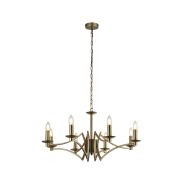 Searchlight Ascot - luster - Ø 72 x 150 cm - antiek messing