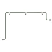 Creative Cables Eiva - draagbare lichtslinger - 4,9 meter totale lengte - 3 x Eiva 2-way E27-fitting met siliconen kabelhouder - IP65 - groen & wit