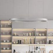 Nova Luce Elowen - hanglamp - Ø 98 x 150 cm - 106W dimbare LED incl. - zilver