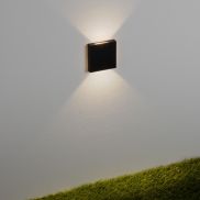 Nova Luce Iko - inbouw wandverlichting - 5,5 x 5,5 x 9 cm - 1W LED incl. - IP67 - zandzwart