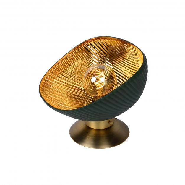 Lucide Extravaganza Goblett - tafellamp - Ø 28 x 26 cm - groen en goud