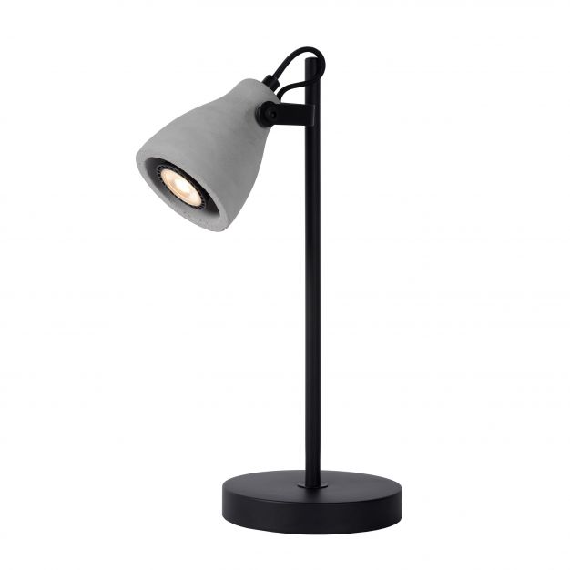 Lucide Concri LED - bureaulamp - 38 cm - 5W LED incl. - zwart en grijs