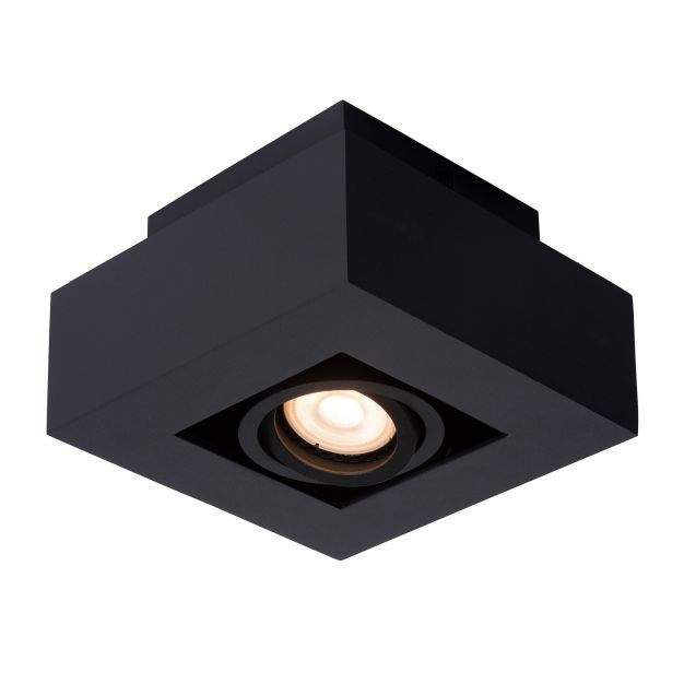 Lucide Xirax - opbouwspot 1L - 14 x 14 x 8 cm - 5W dimbare LED incl. - zwart