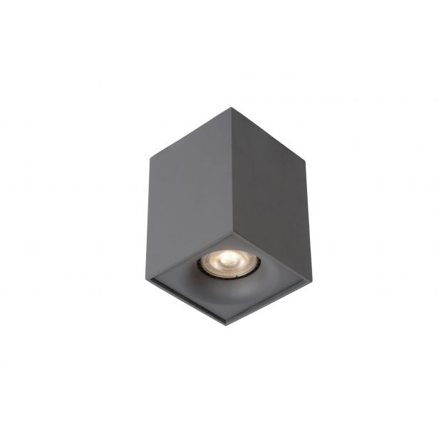Lucide Bentoo - opbouwspot - 8,3 x 8,3 x 11 cm - 4,5W dimbare LED incl. - grijs