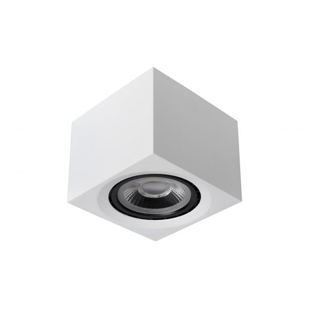 Lucide Fedler - opbouwspot - 12 x 12 x 8,5 cm - 12W dimbare LED incl. - dim to warm - wit 