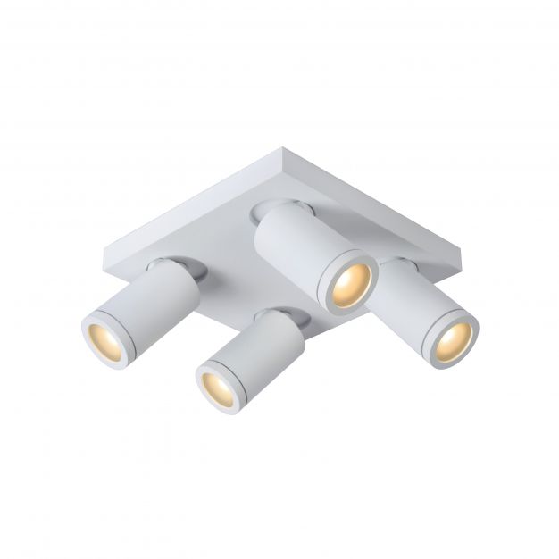 Lucide Taylor - opbouwspot 4L - 24 x 24 x 12,5 cm - 4 x 5W dimbare LED incl. - dim to warm - IP44 - wit