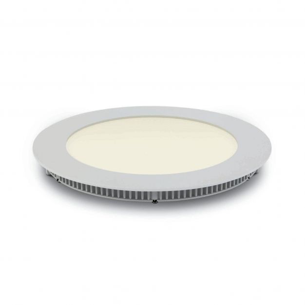ONE Light Round Recessed Panel - Ø 17,3 x 2,2 cm - 12W LED incl. - IP40 - wit - witte lichtkleur