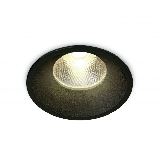 ONE Light Dark Light Range - inbouwspot - Ø 90 mm, Ø 82 mm inbouwmaat - 12W LED incl. - zwart - warm witte lichtkleur