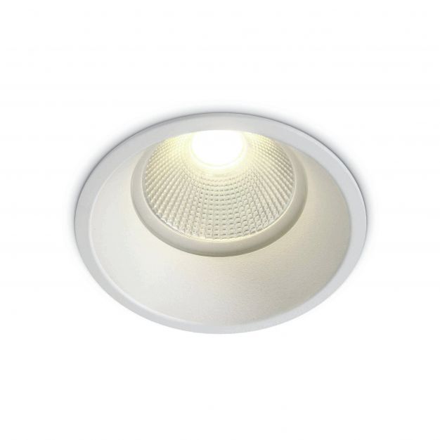 ONE Light COB Dark Light Range - inbouwspot - Ø 82 mm, Ø 75 mm inbouwmaat - 12W LED incl. - IP44 - wit -extra warm witte lichtkleur