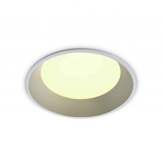 ONE Light Dark Light Bathroom Downlights - inbouwspot - Ø 175 mm, Ø 166 mm inbouwmaat - 20W LED incl. - IP54 - wit - witte lichtkleur