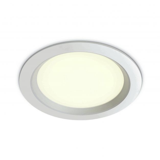 ONE Light Budget Downlight Range - inbouwspot - Ø 235 mm, Ø 210 mm inbouwmaat - 24W LED incl. - wit - warm witte lichtkleur