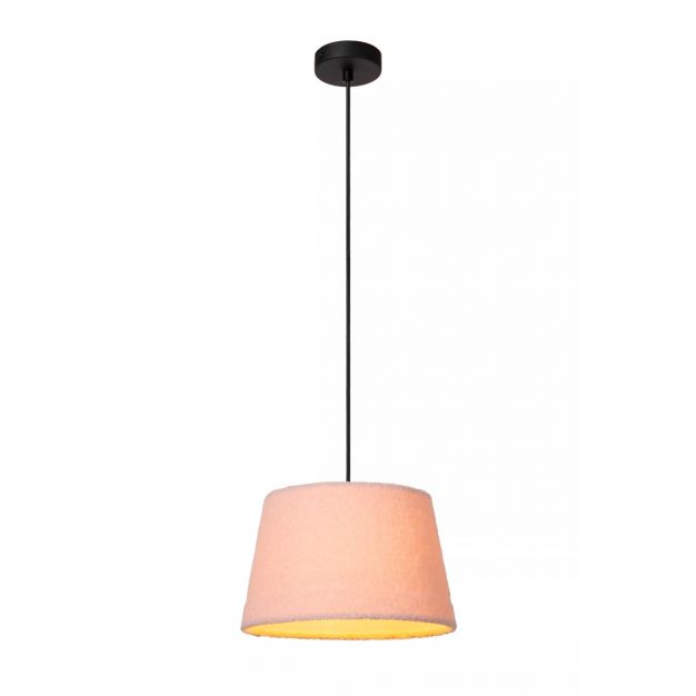 Lucide Woolly - hanglamp - Ø 28 x 150 cm - roze 