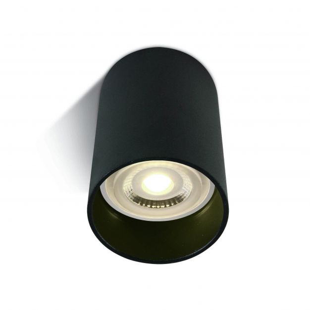 ONE Light GU10 Ceiling Cylinders - opbouwspot 1L - Ø 5,8 x 10 cm - zwart